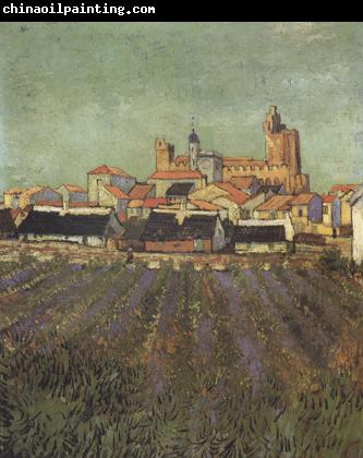 Vincent Van Gogh View of Saintes-Maries (nn04)