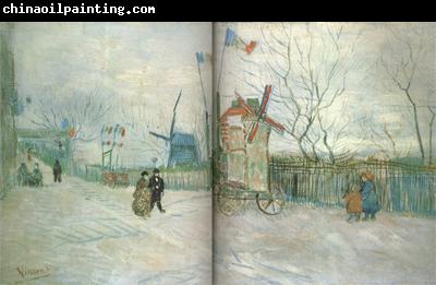 Vincent Van Gogh Street Seene in Montmartre:Le Moulin a Poivre (nn04)