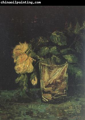 Vincent Van Gogh Glass with  Roses (nn04)