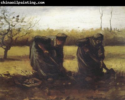 Vincent Van Gogh Two Peasant Women Digging Potatos (nn04)