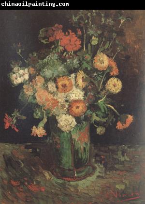 Vincent Van Gogh Vase with Zinnias and Geraniums (nn04)