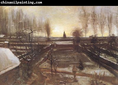 Vincent Van Gogh The Parsonage Garden at Nuenen in the Snow (nn04)