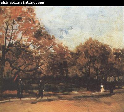 Vincent Van Gogh The Bois de Boulogne with People Walking (nn04)