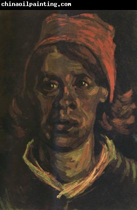 Vincent Van Gogh Head of a Peasant Woman with Red Cap (nn04)