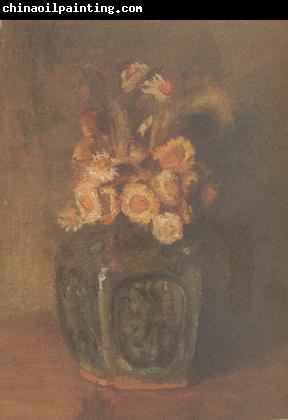 Vincent Van Gogh Ginger Jar filled with chrysanthemums (nn04)