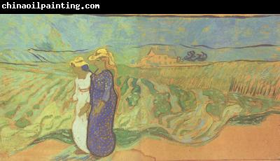 Vincent Van Gogh Two Women Crossing the Fields (nn04)