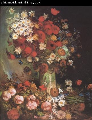 Vincent Van Gogh Vase wtih Poppies,Cornflowers,Peonies and Chrysanthemums (nn04)