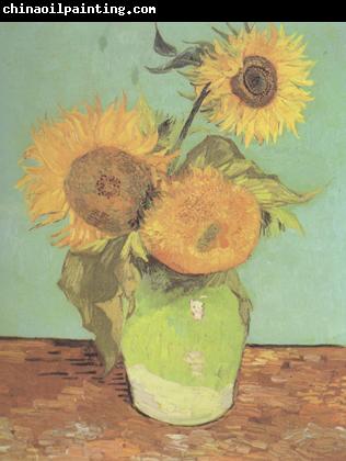 Vincent Van Gogh Three Sunflowers in a Vase (nn04)