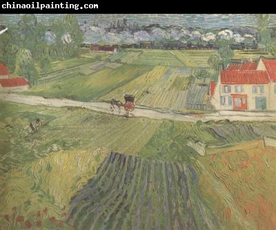 Vincent Van Gogh Landscape wiith Carriage and Train in the Background (nn04)