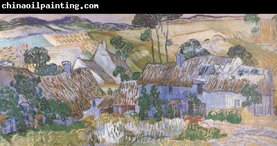 Vincent Van Gogh Thatched Cottages by a Hill (nn04)