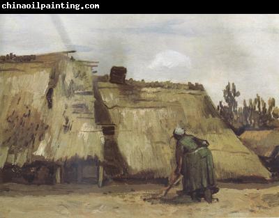 Vincent Van Gogh Cottage with Woman Digging (nn04)