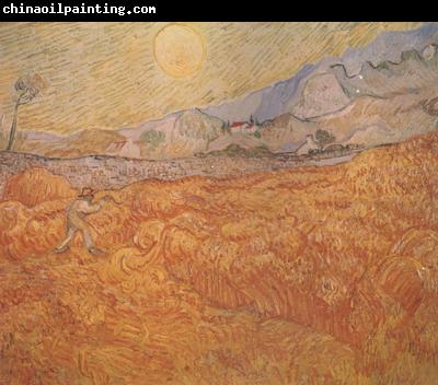 Vincent Van Gogh Wheat Field behind Saint-Paul Hospital with a Reaper (nn04)