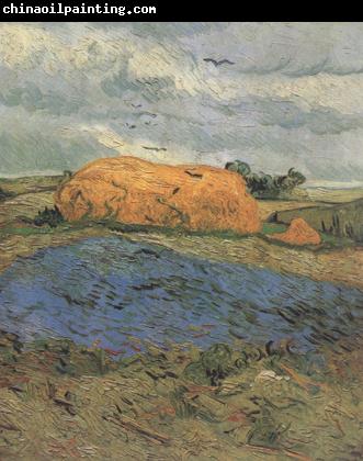 Vincent Van Gogh Haystacks under a Rainy Sky (nn04)