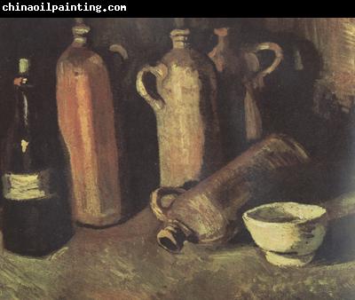 Vincent Van Gogh Still Life with Four Stone Bottles,Flask and White Cup (nn04)