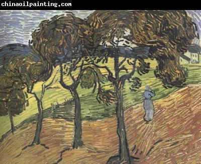 Vincent Van Gogh Landscape with Tree and  Figures (nn04)