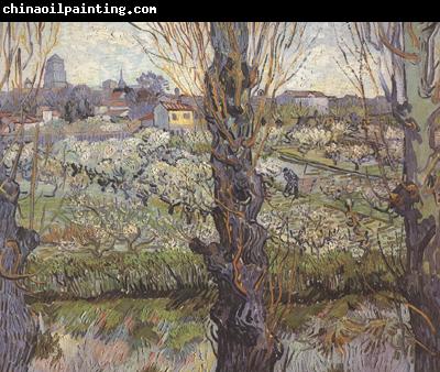 Vincent Van Gogh Orchard in Blossom with View of Arles (nn04)