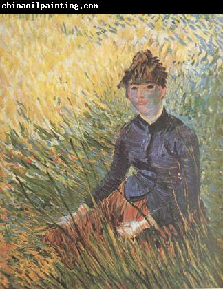 Vincent Van Gogh Woman sitting in the Grass (nn04)