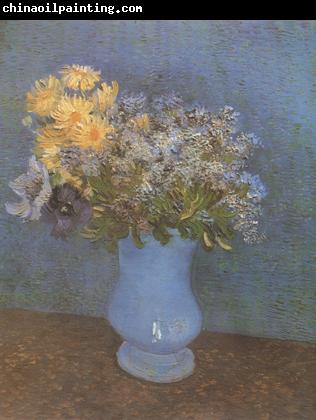 Vincent Van Gogh Vase wtih Lilacs,Daisies and Anemones (nn04)