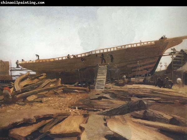 Winslow Homer Shipbuilding at Gloucester (mk44)