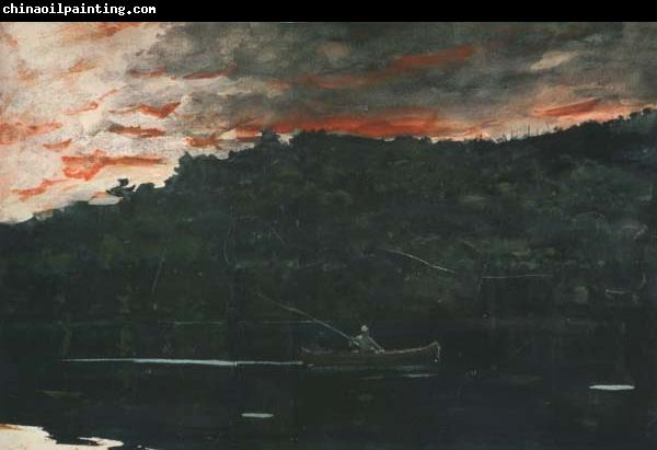 Winslow Homer Sunrise,Fishing in the Adirondacks (mk44)