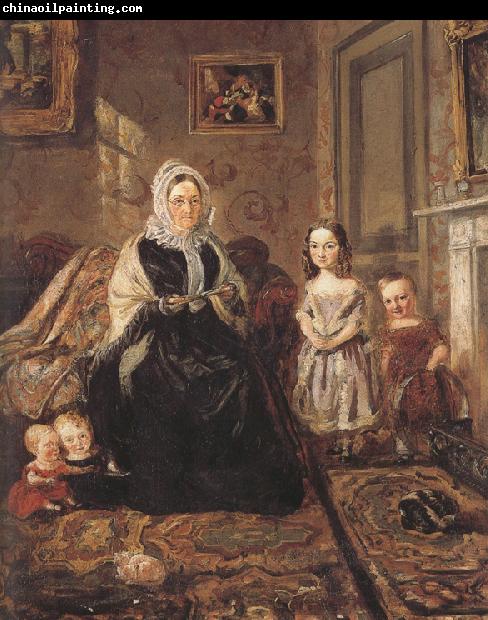 william holman hunt,o.m.,r.w.s Group Portrait of Mrs Davies,of Wormbridge Court,Hereford with Four of her Clark (mk37)