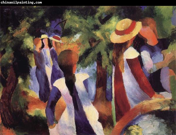 August Macke Girls Amongst Trees