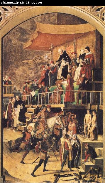 BERRUGUETE, Pedro Court of Inquisition chaired by St Dominic