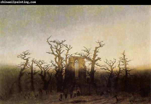 Caspar David Friedrich Abbey under Oak Trees