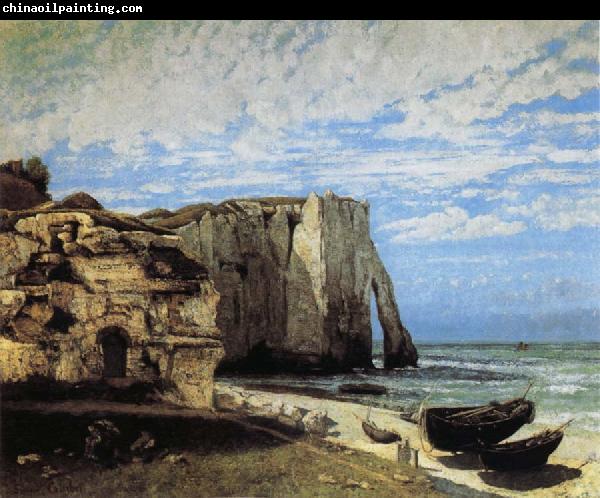 Courbet, Gustave The Cliff at Etretat after the Storm