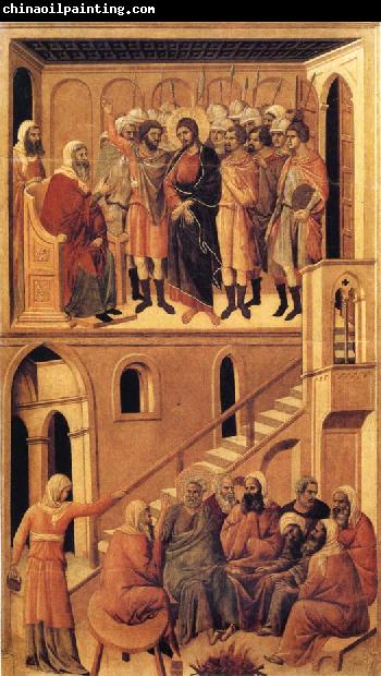 Duccio di Buoninsegna Peter's First Denial of Christ and Christ Before the High Priest Annas