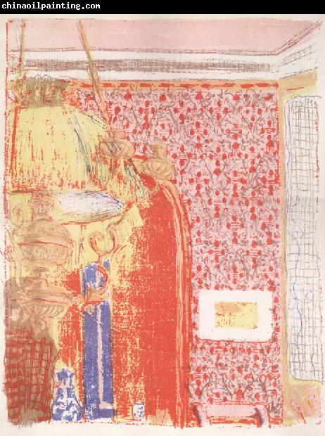 Edouard Vuillard Interior with pink wallpaper II