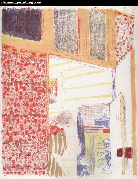 Edouard Vuillard Interior with pink wallpaper III