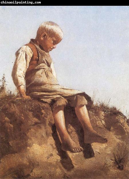 Franz von Lenbach Young Boy in the Sun