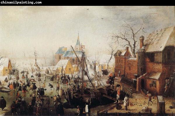 Hendrick Avercamp Winter Scene at Yselmuiden