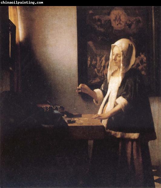 Jan Vermeer Woman Holding a Balance