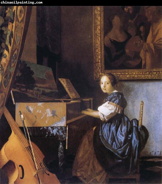 Jan Vermeer Young Woman Seated at a Virginal