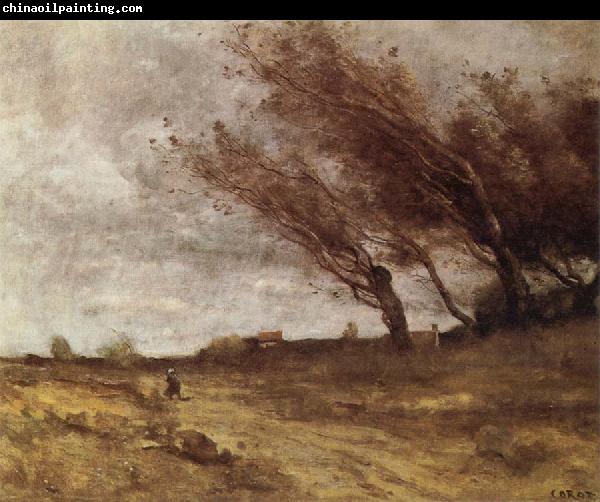 Jean Baptiste Camille  Corot Le Coup du Vent