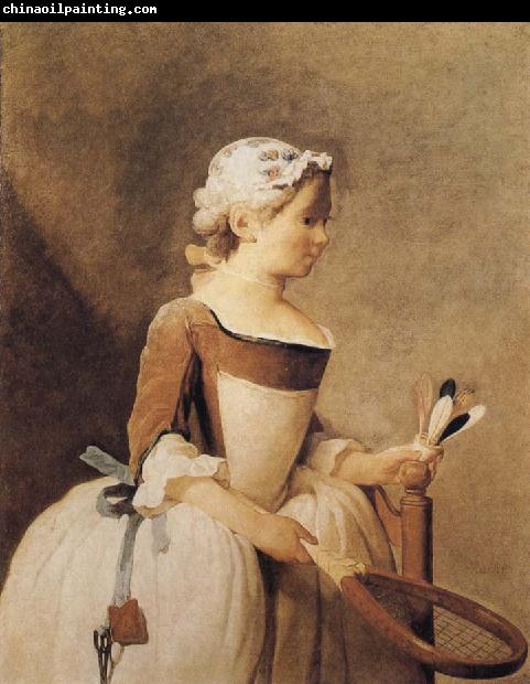 Jean Baptiste Simeon Chardin Girl with a Racquer and Shuttlecock