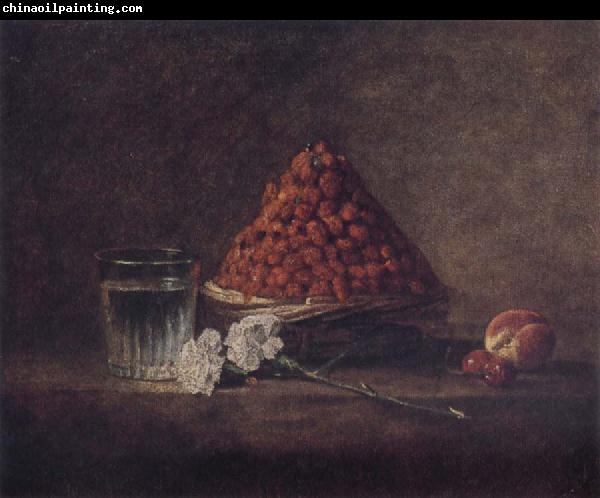 Jean Baptiste Simeon Chardin Still Life wtih Basket of Strawberries