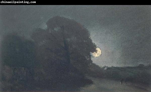 John Constable The edge of a heath by moonlight