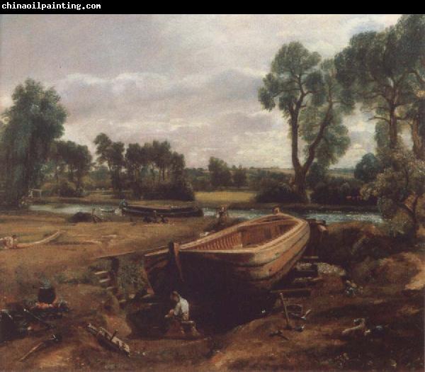 John Constable Boat-building near Flatford Mill