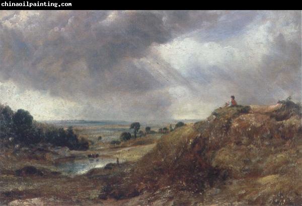 John Constable Branch Hill Pond,Hampstead Heath with a boy sitting on a bank