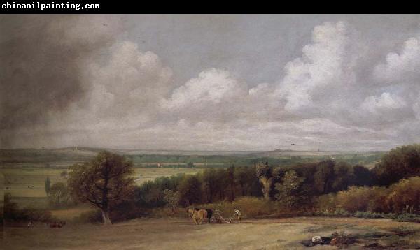 John Constable A ploughing scene in Suffolk