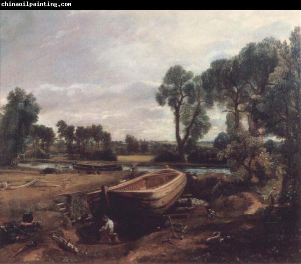 John Constable Boat-building near Flatford Mill