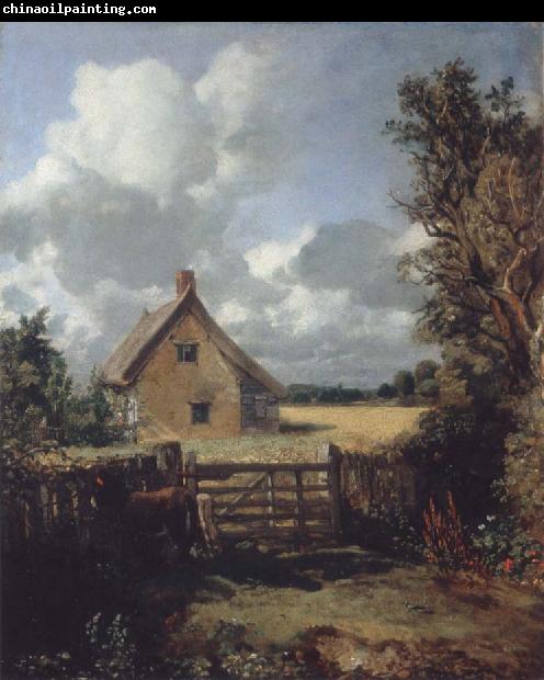 John Constable A cottage in a cornfield