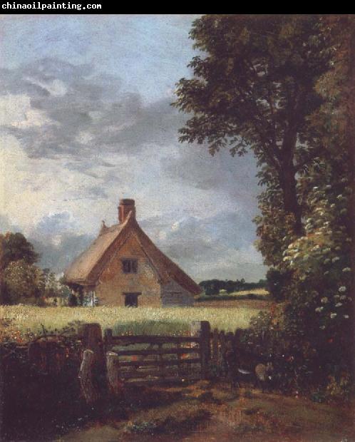 John Constable A cottage in a cornfield