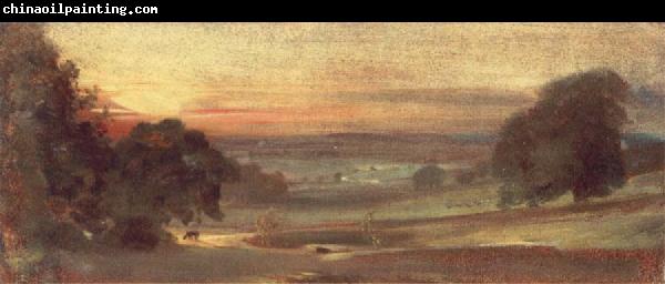 John Constable The Valley of the Stour at Sunset 31 October 1812