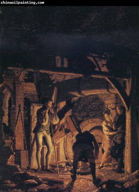 Joseph wright of derby An Iron Forge Viewed from Without