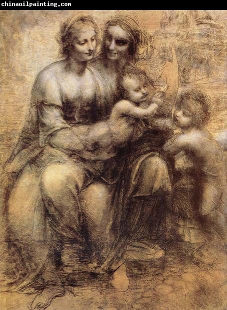 Leonardo  Da Vinci Virgin and Child with St Anne and St John the Baptist