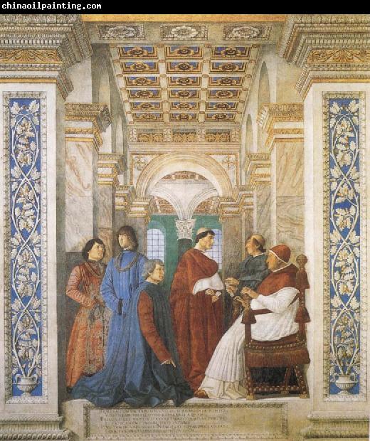 Melozzo da Forli Sixtus IV,his Nephews and his Librarian Palatina